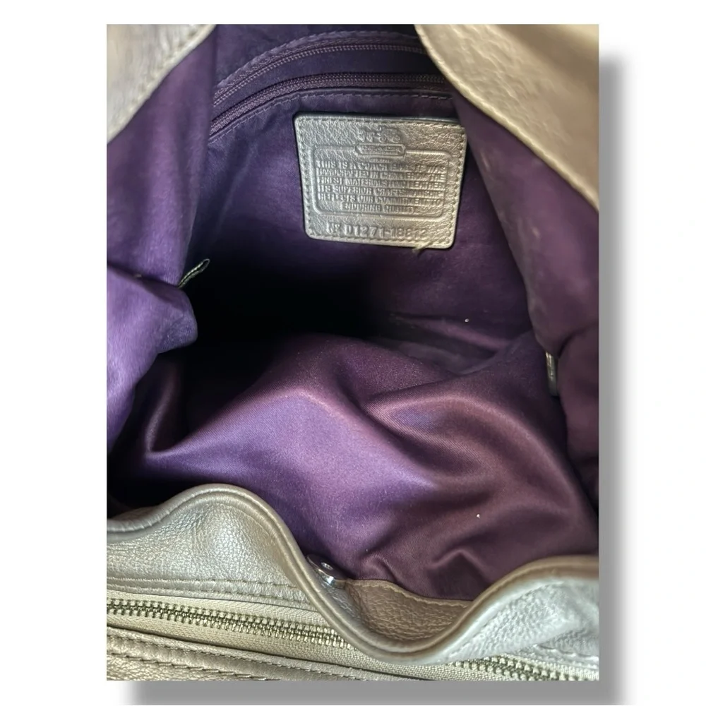 Coach Metallic Leather Hobo Bag - Picture 9 of 10